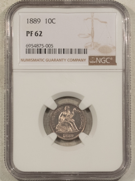 Liberty Seated Dimes 1889 PROOF SEATED LIBERTY DIME – NGC PF-62