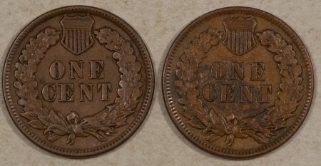 Indian 1889, 1896 INDIAN CENTS, 2 PC LOT – HIGH GRADE EXAMPLE! APPROACHING AU!