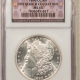 Morgan Dollars 1890-CC $1 MORGAN DOLLAR – NGC MS-64, FROSTY WHITE CARSON CITY, PQ!