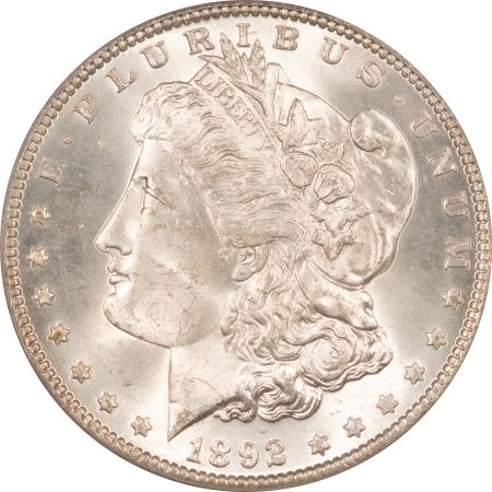 Morgan Dollars 1892 $1 MORGAN DOLLAR – PCGS MS-64, BLAST WHITE