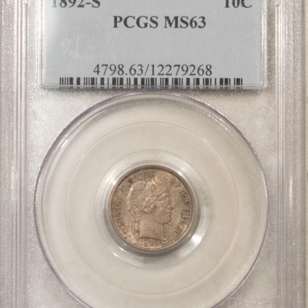 Barber Dimes 1892-S BARBER DIME PCGS MS-63