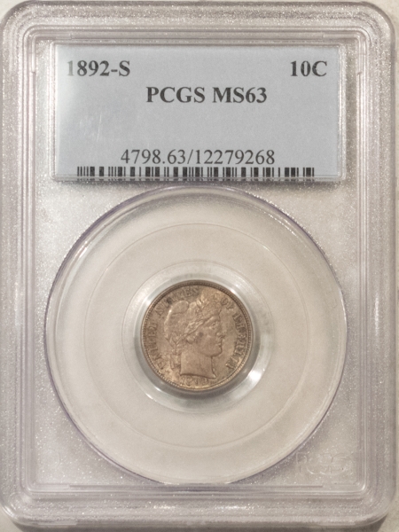 Barber Dimes 1892-S BARBER DIME PCGS MS-63