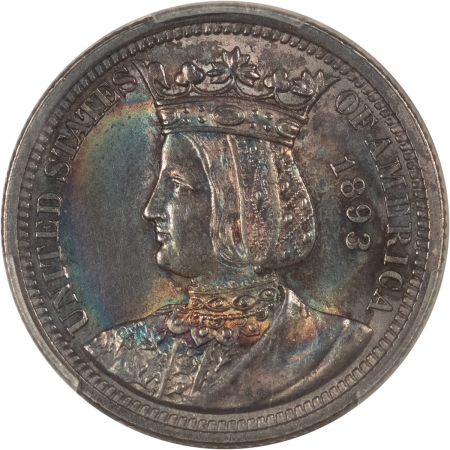 New Certified Coins 1893 ISABELLA SILVER COMMEMORATIVE QUARTER – PCGS MS-63, GORGEOUS COLOR!