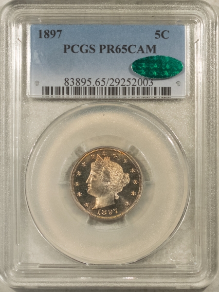 CAC Approved Coins 1897 PROOF LIBERTY NICKEL – PCGS PR-65 CAM, PREMIUM QUALITY! CAC APPROVED!