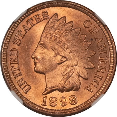 Indian 1898 INDIAN CENT – NGC MS-64 RB, LOOKS GEM! RED! PREMIUM QUALITY!