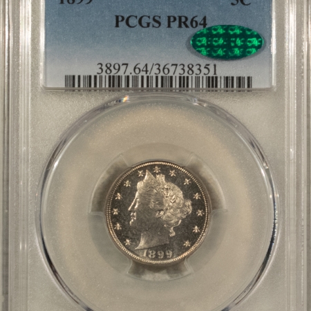 CAC Approved Coins 1899 PROOF LIBERTY NICKEL – PCGS PR-64, 65+ QUALITY! PQ & CAC APPROVED!