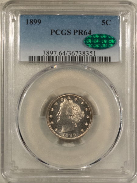 CAC Approved Coins 1899 PROOF LIBERTY NICKEL – PCGS PR-64, 65+ QUALITY! PQ & CAC APPROVED!