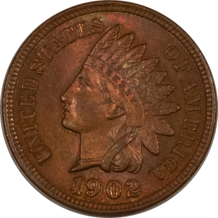 Indian 1902 INDIAN CENT – UNCIRCULATED, TRACES OF RED, PRETTY!