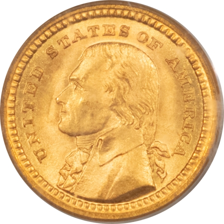 CAC Approved Coins 1903 $1 LA PURCHASE, JEFFERSON GOLD COMMEMORATIVE – PCGS MS-65, CAC, FRESH & PQ!