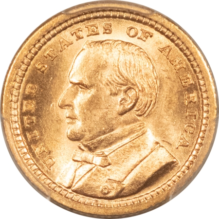 CAC Approved Coins 1903 $1 LA PURCHASE, MCKINLEY GOLD COMMEMORATIVE – PCGS MS-65 CAC, LUSTROUS, PQ!