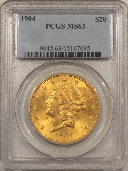 $20 1904 $20 LIBERTY GOLD DOUBLE EAGLE – PCGS MS-63, CHOICE