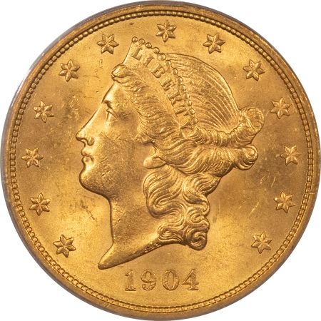 $20 1904 $20 LIBERTY GOLD DOUBLE EAGLE – PCGS MS-63, CHOICE