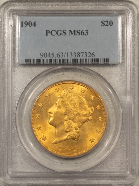 $20 1904 $20 LIBERTY GOLD DOUBLE EAGLE – PCGS MS-63, CHOICE