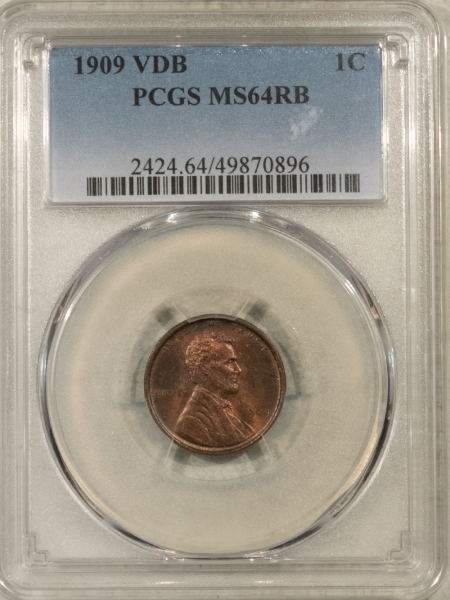 Lincoln Cents (Wheat) 1909 VDB LINCOLN CENT – PCGS MS-64 RB