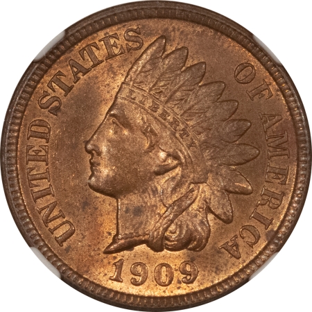 Indian 1909-S INDIAN CENT – NGC MS-63 RB, CHOICE, KEY-DATE!