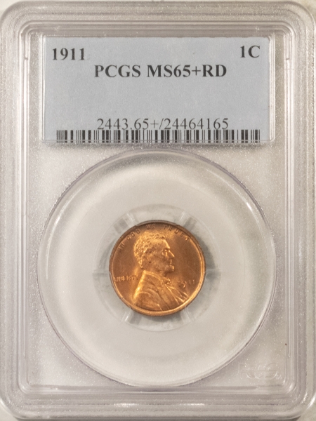 Lincoln Cents (Wheat) 1911 LINCOLN CENT – PCGS MS-65+ RD, PREMIUM QUALITY GEM!