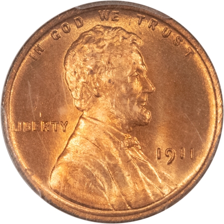 Lincoln Cents (Wheat) 1911 LINCOLN CENT – PCGS MS-65+ RD, PREMIUM QUALITY GEM!