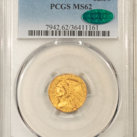 New Store Items 1911 $2.50 INDIAN GOLD QUARTER EAGLE – PCGS MS-62, CAC APPROVED!