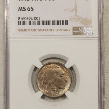 Buffalo Nickels 1913 TYPE 1 BUFFALO NICKEL – NGC MS-65, ORIGINAL GEM!