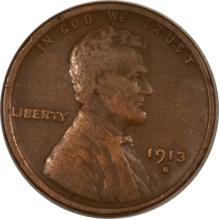 Lincoln Cents (Wheat) 1913-S LINCOLN CENT – PLEASING CIRCULATED EXAMPLE!