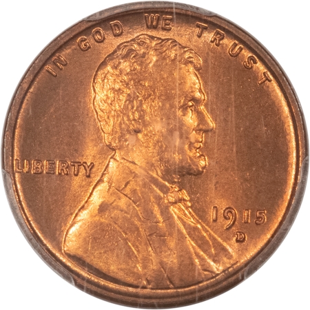 Lincoln Cents (Wheat) 1915-D LINCOLN CENT – PCGS MS-65 RD, FRESH RED GEM!