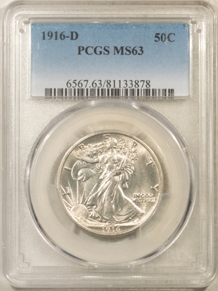 New Certified Coins 1916-D WALKING LIBERTY HALF DOLLAR – PCGS MS-63, LOOKS 64, BLAST WHITE! PQ!