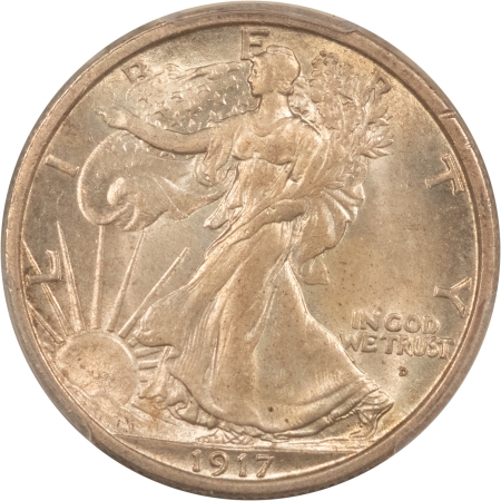 New Certified Coins 1917-D WALKING LIBERTY HALF DOLLAR, OBVERSE – PCGS MS-64, ORIGINAL