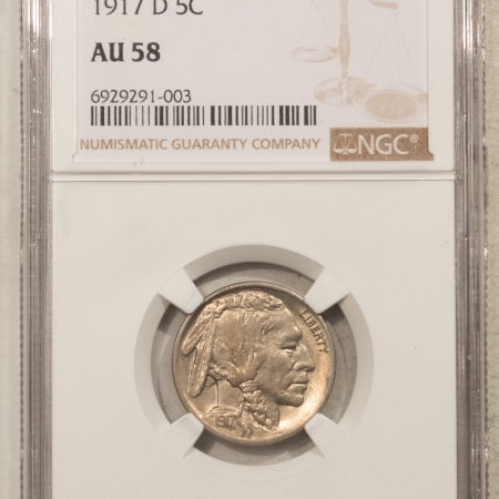 Buffalo Nickels 1917-D BUFFALO NICKEL NGC AU-58