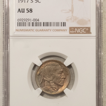 Buffalo Nickels 1917-S BUFFALO NICKEL NGC AU-58