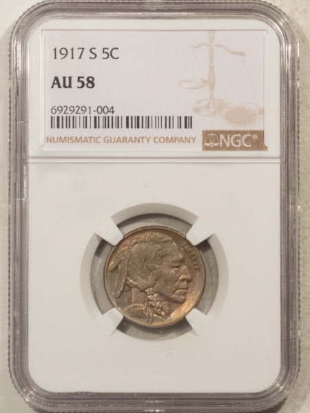 Buffalo Nickels 1917-S BUFFALO NICKEL NGC AU-58