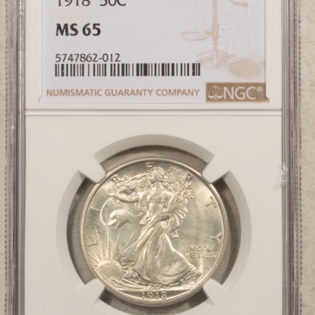 New Store Items 1918 WALKING LIBERTY HALF DOLLAR – NGC MS-65, FRESH & PREMIUM QUALITY!