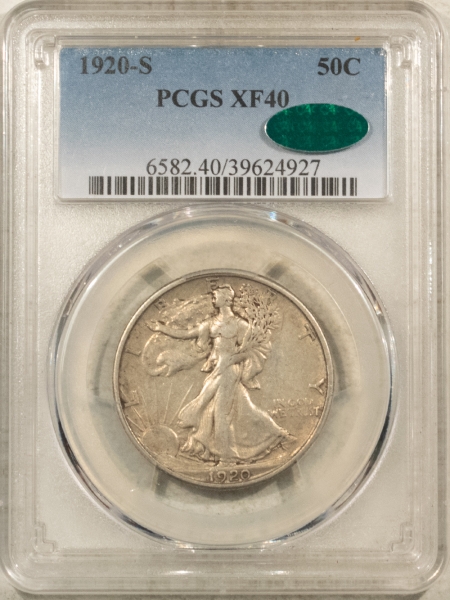 CAC Approved Coins 1920-S WALKING LIBERTY HALF DOLLAR – PCGS XF-40, FRESH, PREMIUM QUALITY & CAC!