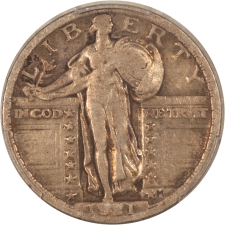 New Certified Coins 1921 STANDING LIBERTY QUARTER – PCGS F-15, ORIGINAL STRONG DATE!