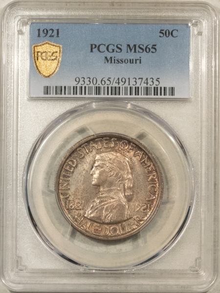 New Certified Coins 1921 MISSOURI COMMEMORATIVE HALF DOLLAR – PCGS MS-65, FRESH ORIGINAL GEM!