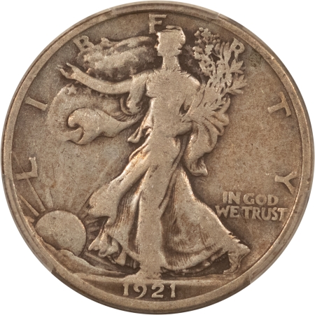 New Certified Coins 1921-D WALKING LIBERTY HALF DOLLAR – PCGS VG-10, LOOKS F-12, PREMIUM QUALITY!