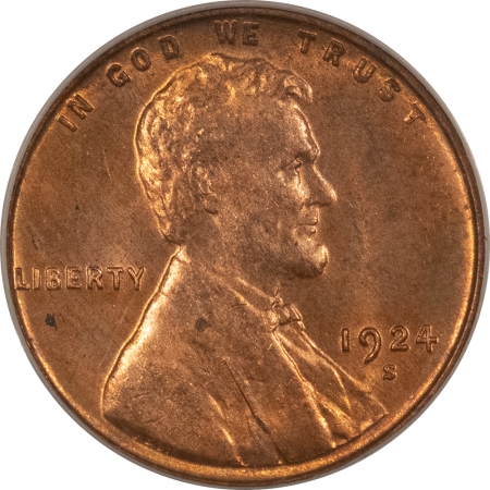 Lincoln Cents (Wheat) 1924-S LINCOLN CENT – PCGS MS-64 RD, RED & SCARCE W/ THIS COLOR!