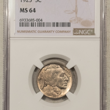 Buffalo Nickels 1925 BUFFALO NICKEL – NGC MS-64, LOOKS GEM!