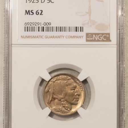 Buffalo Nickels 1925-D BUFFALO NICKEL NGC MS-62