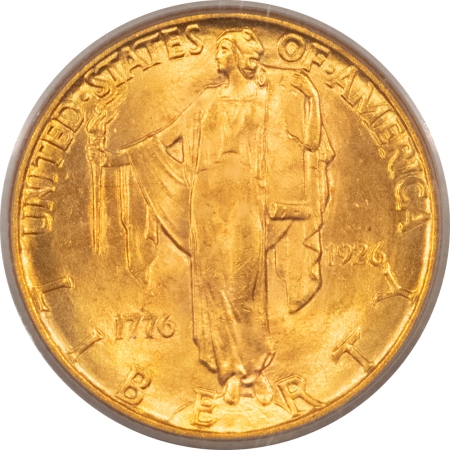 CAC Approved Coins 1926 $2.50 SESQUICENTENNIAL GOLD COMMEMORATIVE – PCGS MS-65 CAC, LOVELY GEM!