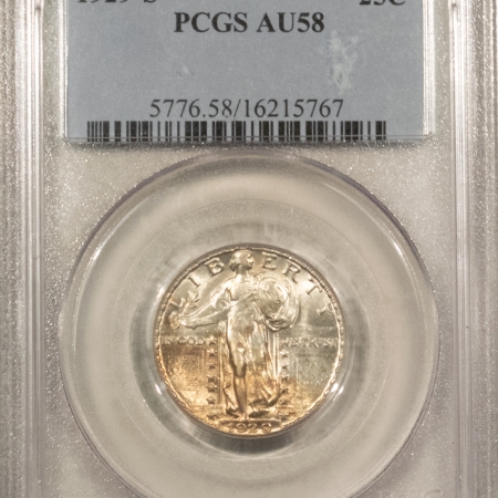 New Store Items 1929-S STANDING LIBERTY QUARTER – PCGS AU-58, PRETTY!