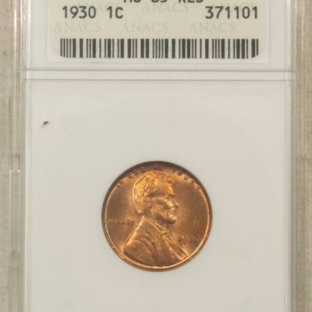 Lincoln Cents (Wheat) 1930 LINCOLN CENT – ANACS MS-65 RD, OLD HOLDER!