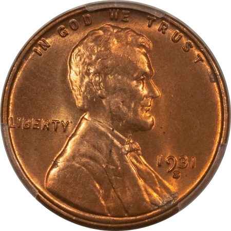 Lincoln Cents (Wheat) 1931-S LINCOLN CENT – PCGS MS-64 RD, FRESH! KEY-DATE!