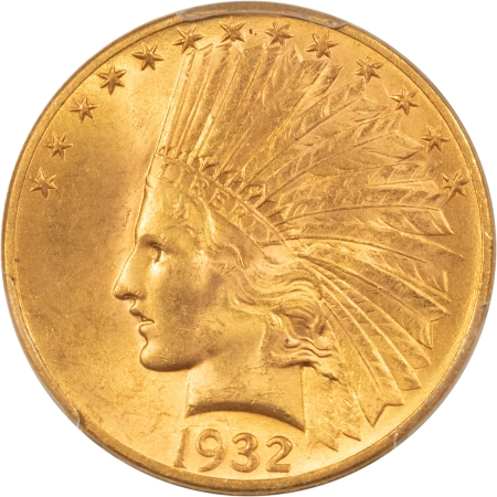 $10 1932 $10 INDIAN GOLD EAGLE – PCGS MS-64, SMOOTH CREAMY LUSTER