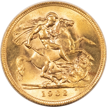 Gold Bullion 1932 SOUTH AFRICA 1 SOVEREIGN GOLD KM-A22 FLASHY CHOICE BU!