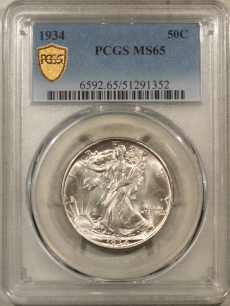 New Certified Coins 1934 WALKING LIBERTY HALF DOLLAR PCGS MS-65, PREMIUM QUALITY LOOKS 66!