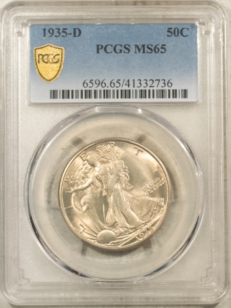 New Certified Coins 1935-D WALKING LIBERTY HALF DOLLAR – PCGS MS-65 ORIGINAL SATINY OFF-WHITE & NICE