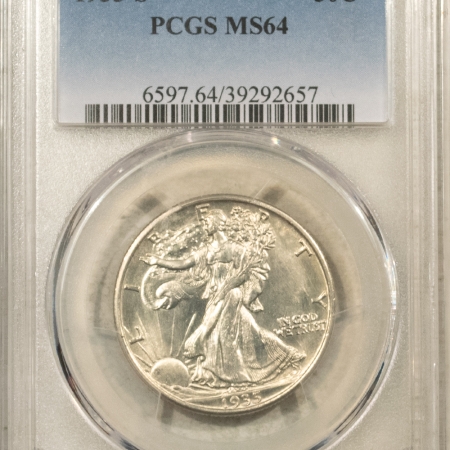 New Store Items 1935-S WALKING LIBERTY HALF DOLLAR – PCGS MS-64, WHITE & WELL-STRUCK