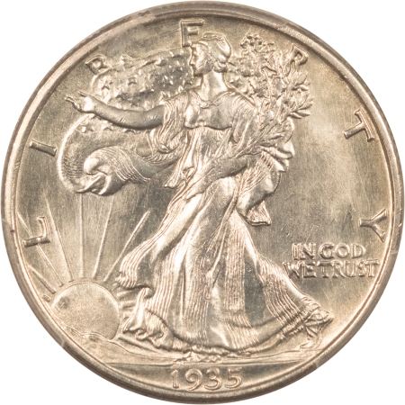 New Certified Coins 1935-S WALKING LIBERTY HALF DOLLAR – PCGS MS-64, WHITE & WELL-STRUCK