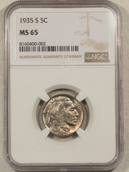 Buffalo Nickels 1935-S BUFFALO NICKEL – NGC MS-65, BLAZING LUSTER!