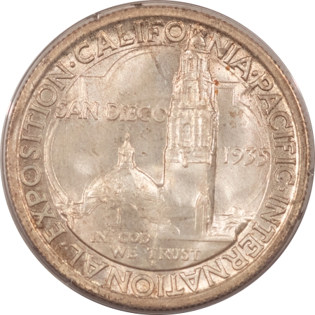 New Certified Coins 1935-S SAN DIEGO COMMEMORATIVE HALF DOLLAR – PCGS MS-65, RATTLER HOLDER, PQ!